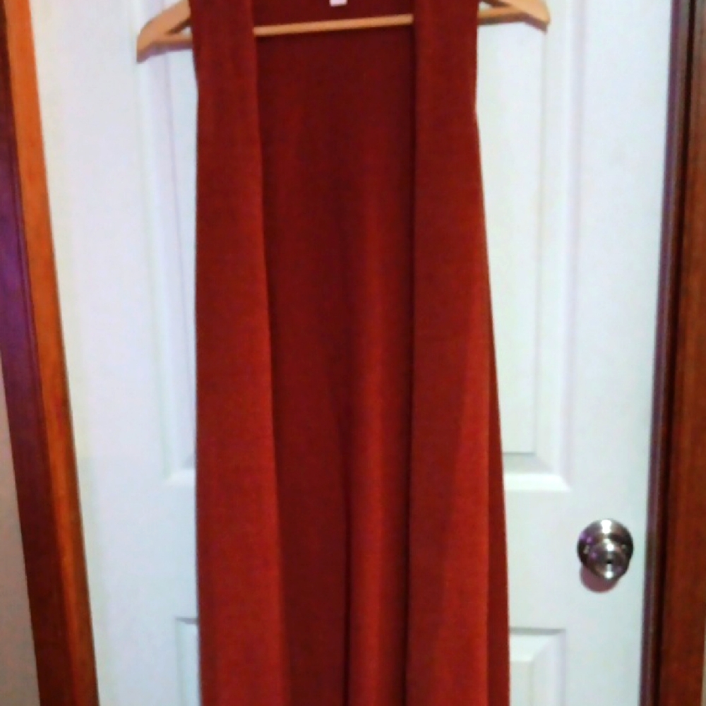 Lularoe Joy Rust Sleeveless Duster Vest